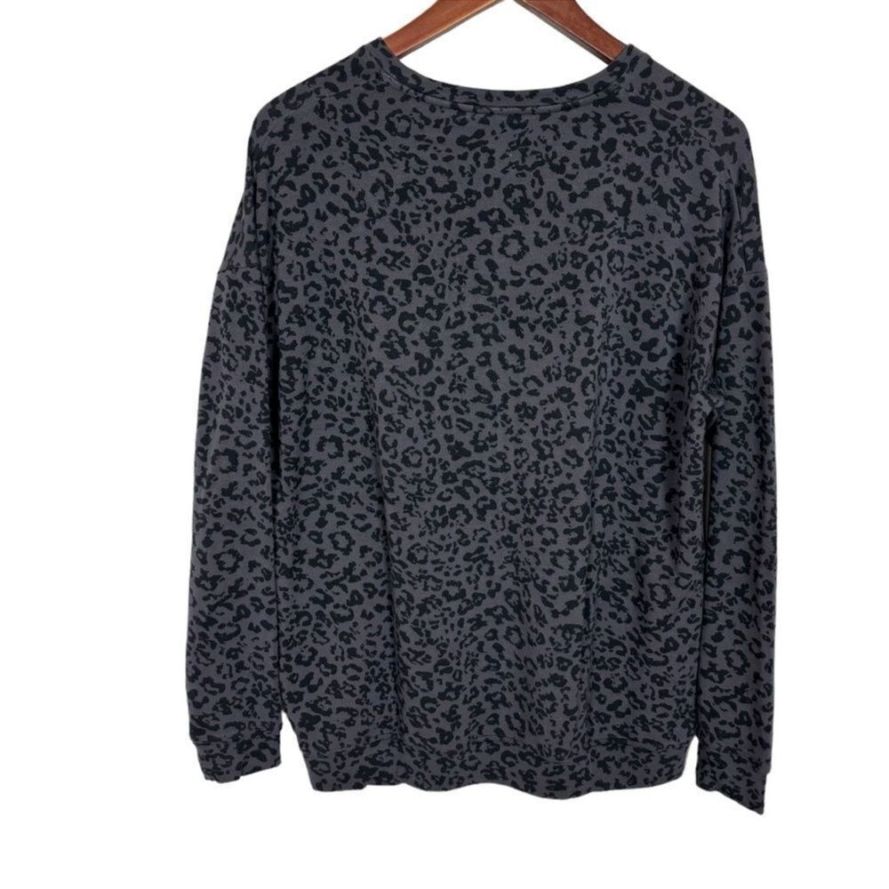 Athleta Pure Luxe Leopard Sweatshirt Top Spring Night Large  #502398 - Picture 5 of 7